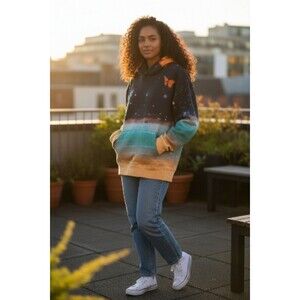 Celestial Butterfly Graphic Hoodie Women’s Medium By 23point5 Nice D30 Oversized